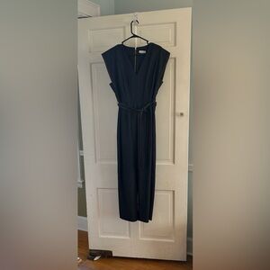 Calvin Klein Black Sleeveless Jumpsuit with Gold Zip